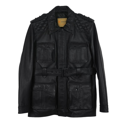 Classic Utility Quilted Leather Jacket